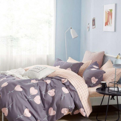 Двоспальний набір постільної білизни 180*220 із Бязі "Gold" №151504AB Черешенка™