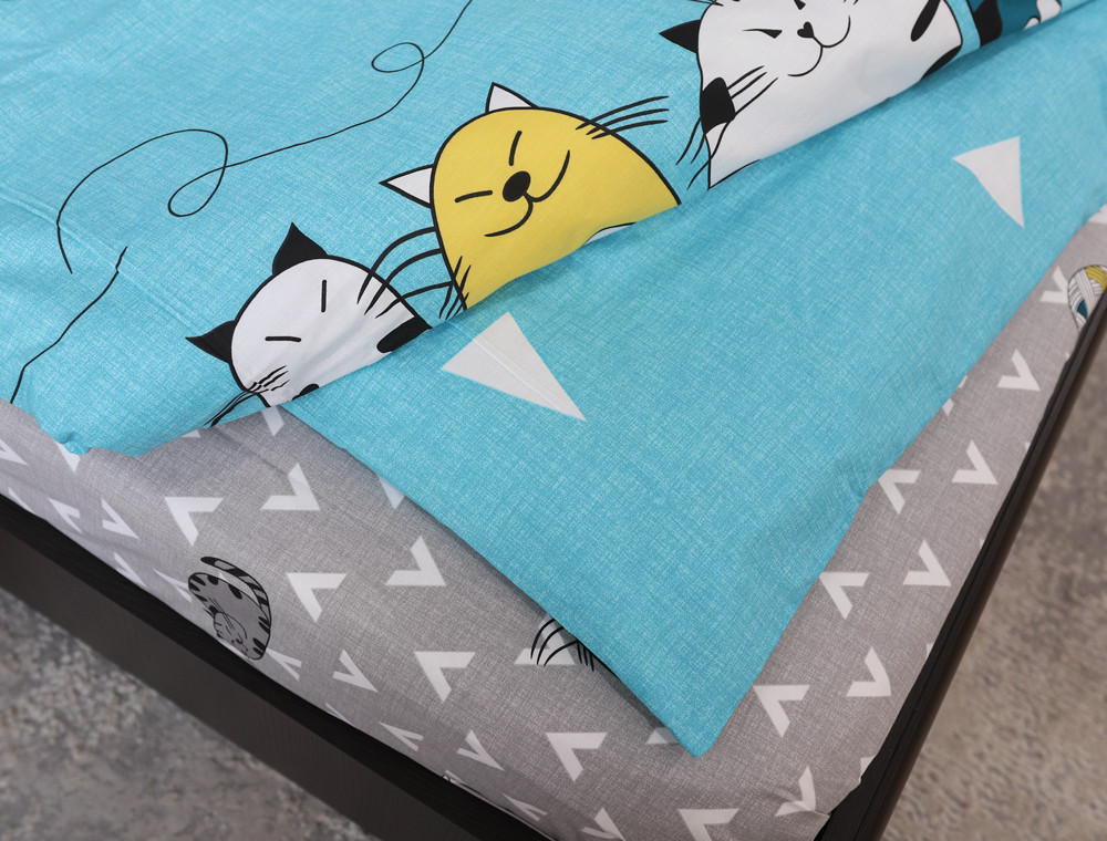 Полуторний набір постільної білизни 150*220 із Бязі "Gold" №61833 Черешенка™