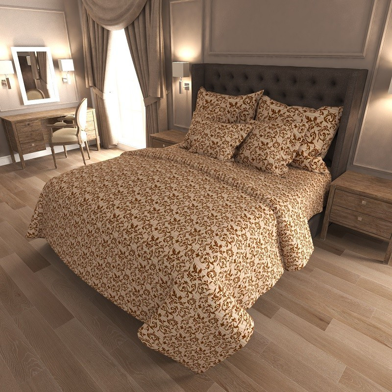 Ткань для постельного белья Бязь "Gold" Lux GL6997brown