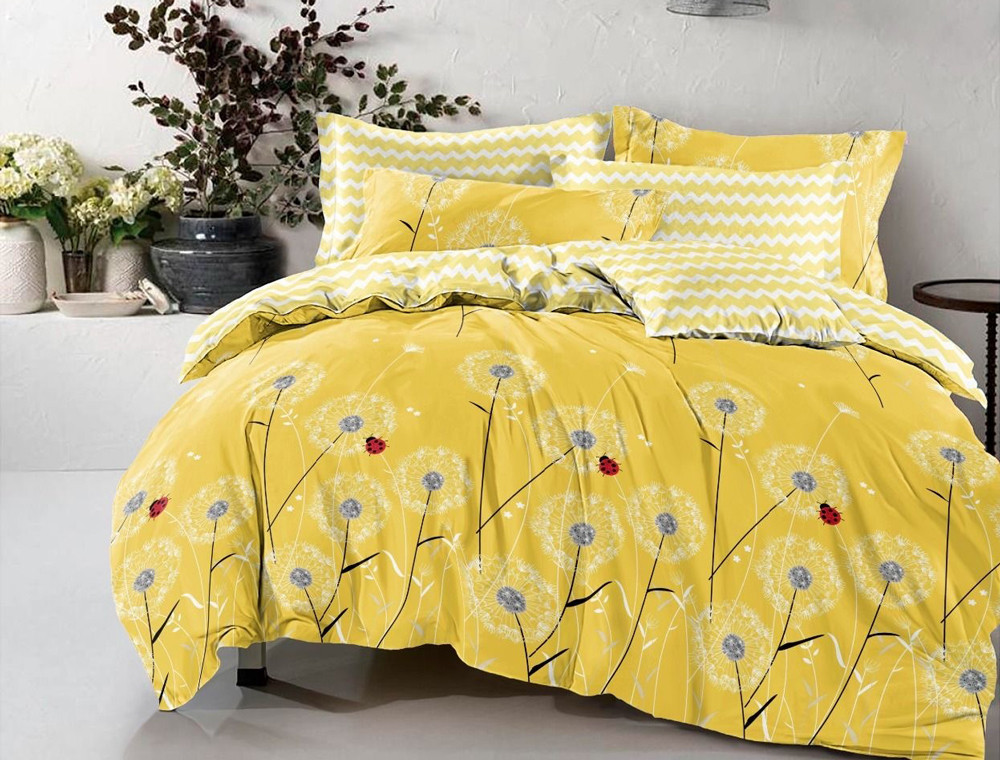 Семейный набор хлопкового постельного белья из Бязи "Gold" с простынью на резинке №141936AB Черешенка™