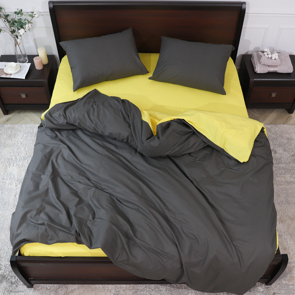 Полуторный набор однотонного постельного белья 150*220 из Бязи "Gold" №155516AB Черешенка™