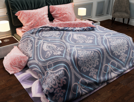 Полуторный набор постельного белья 150*220 из Бязи "Gold" №154698AB Черешенка™