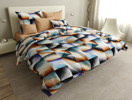 Полуторний набір постільної білизни 150*220 із Бязі "Gold" №154527AB Черешенка™