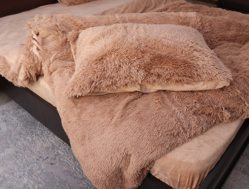 Евро-макси набор постельного белья 200*230 Плюш Травка №EL-08 Черешенка™