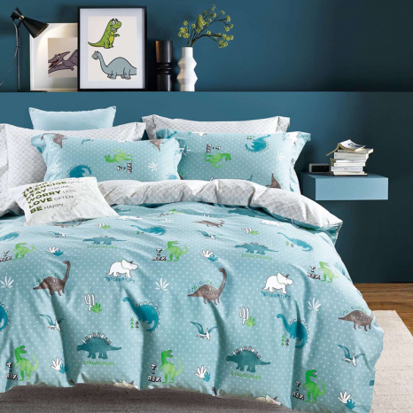 Тканина для постільної білизни Бязь "Gold" Lux дитяча "Динозаври" GLB179 (A+B) - (50м+50м)