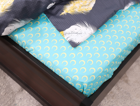 Полуторний набір постільної білизни 150*220 із Сатину №481612AB Черешенка™