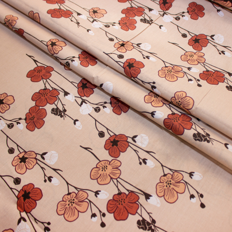 Ткань для постельного белья Бязь "Gold" Lux "Цветение хлопка" GL4204