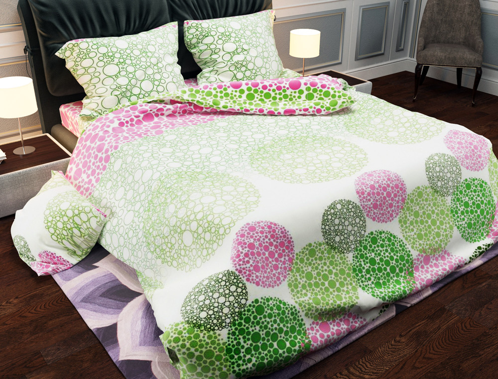 Ткань для постельного белья Бязь "Gold" Lux "Геометрический принт (круги разноцветные)" GL899