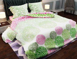 Ткань для постельного белья Бязь "Gold" Lux "Геометрический принт (круги разноцветные)" GL899