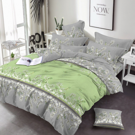 Полуторний набір постільної білизни 150*220 із Бязі "Gold" №151481 Черешенка™