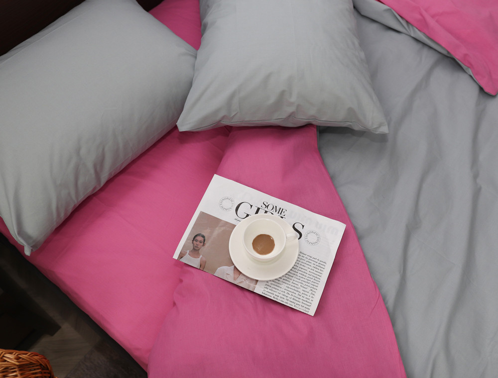 Двоспальний набір однотонної постільної білизни 180*220 із Бязі "Gold" №155512AB Черешенка™