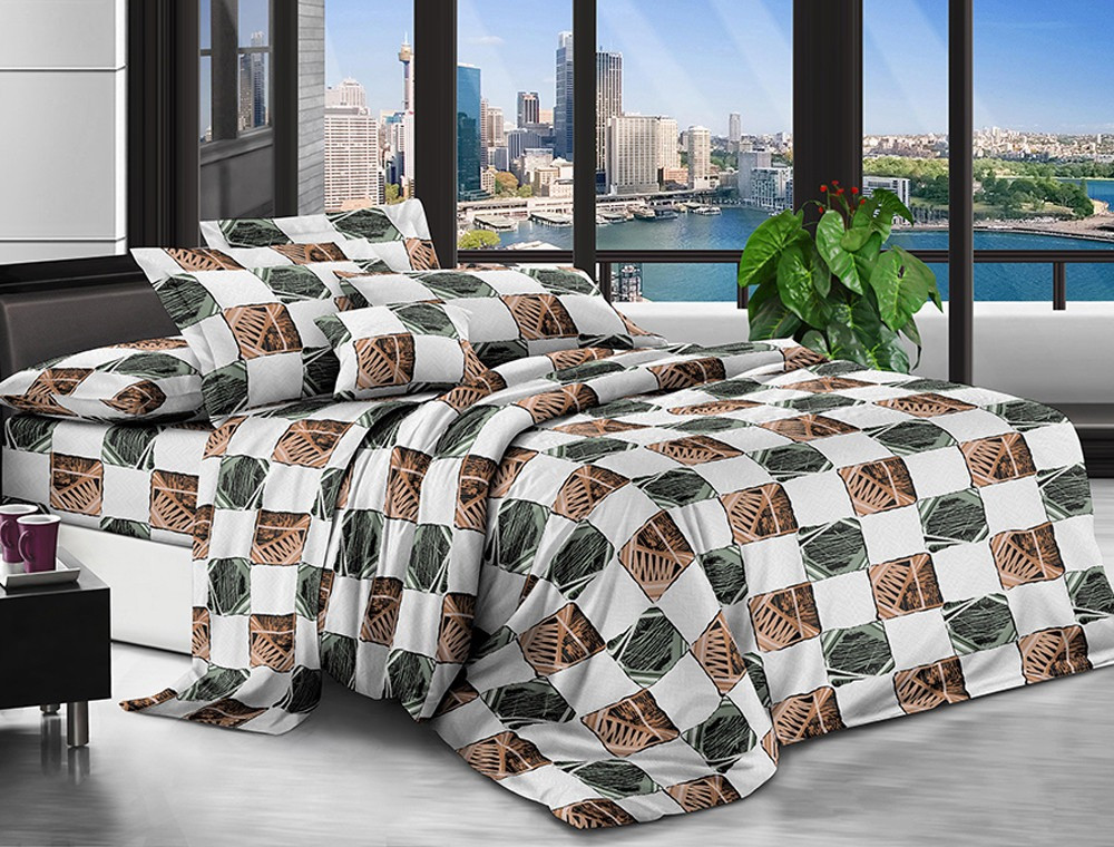 Полуторний набір постільної білизни 150*220 із полікотону №200123 Черешенька™