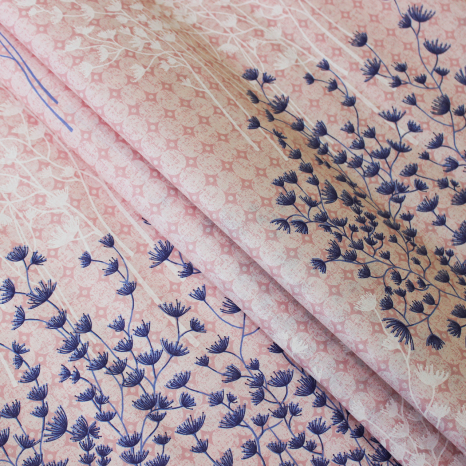 Ткань для постельного белья Бязь "Gold" Lux "Волшебный цветочный принт" GL1421 (A+B) - (50м+50м)