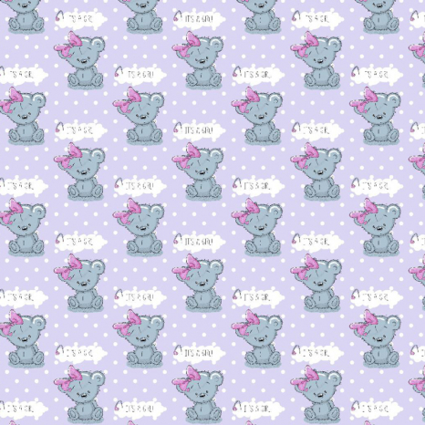 Тканина для постільної білизни Фланель (байка) дитяча FLB1058violet