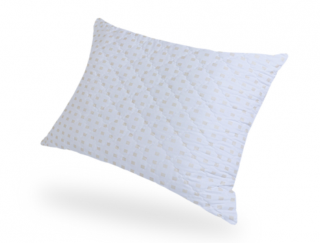 Подушка стьобана на блискавці 50*70 мікрофібра/холлофайбер (біла)