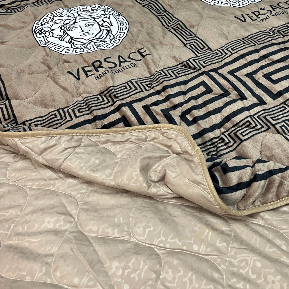 Двоспальне флісове стьобане покривало №550118