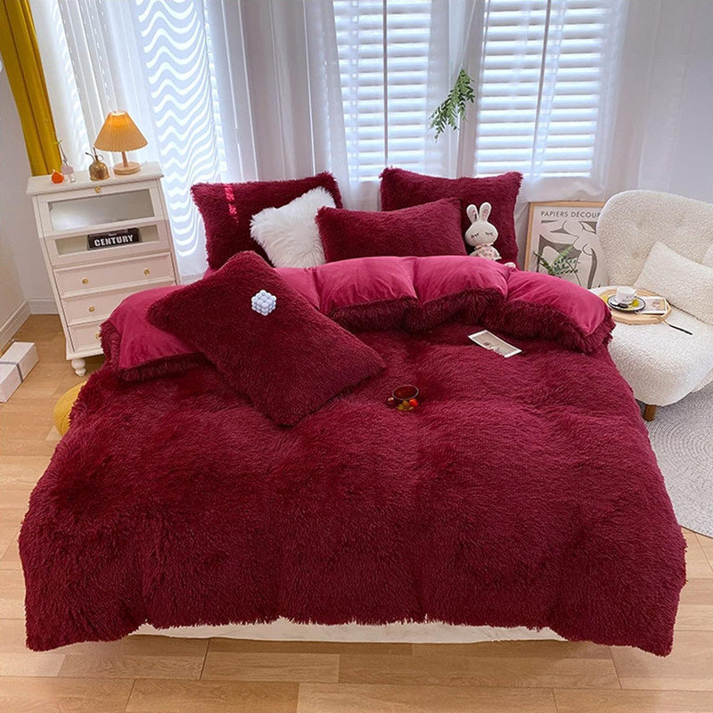 Евро-макси набор постельного белья 200*230 Плюш Травка №EL-02 Черешенка™