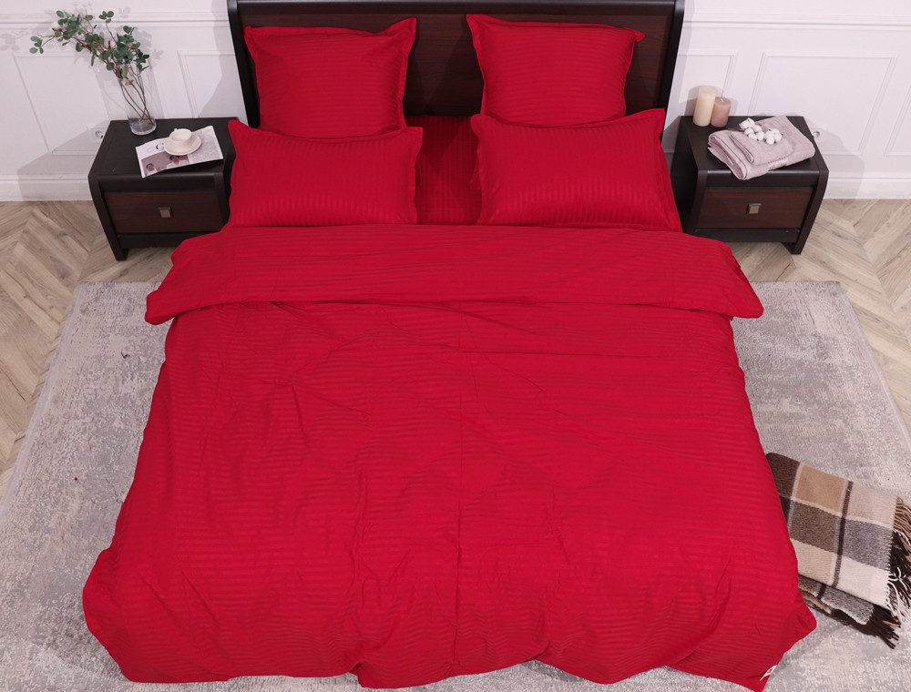 Евро макси набор постельного белья 200*230 из Страйп Сатина D-014