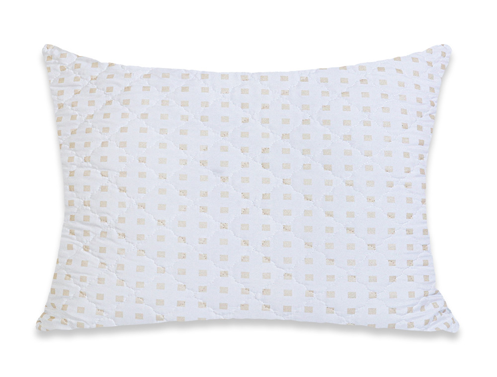 Подушка стьобана на блискавці 50*70 мікрофібра/холлофайбер (біла)