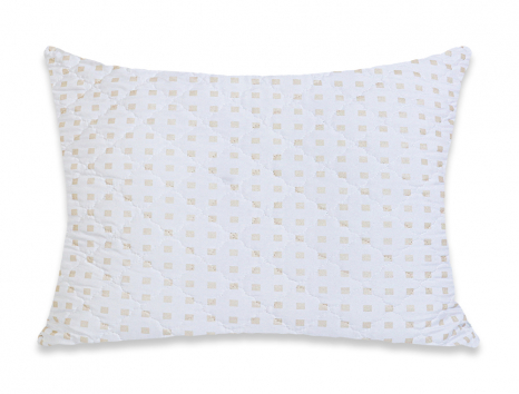 Подушка стьобана на блискавці 50*70 мікрофібра/холлофайбер (біла)