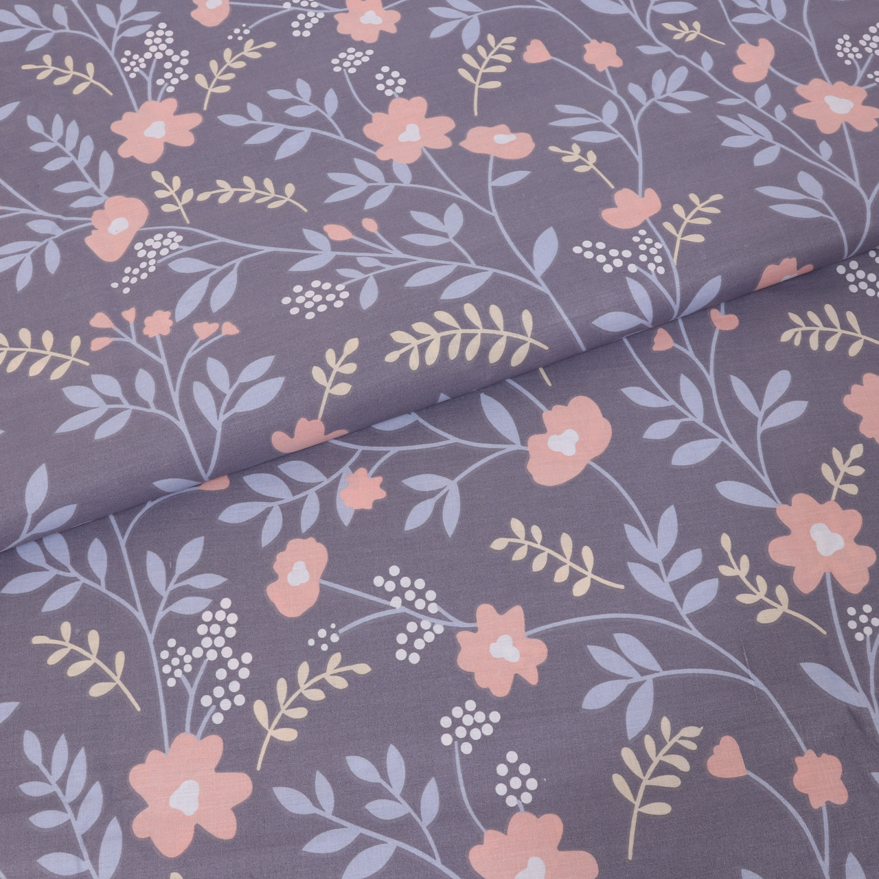 Тканина для постільної білизни Бязь "Gold" Lux "квітковий принт (дрібний)" GL1170 (A+B) - (50м+50м).