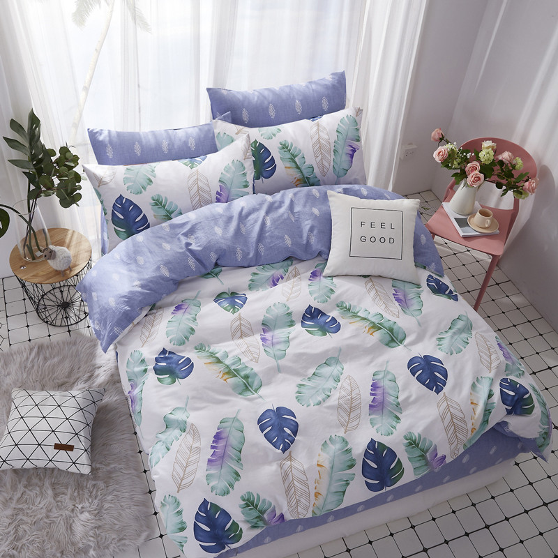 Тканина для постільної білизни Бязь "Gold" Lux "Пальмове листя" GL1496 (A+B) - (50м+50м)