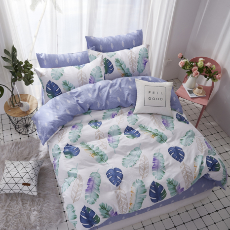 Тканина для постільної білизни Бязь "Gold" Lux "Пальмове листя" GL1496 (A+B) - (50м+50м)