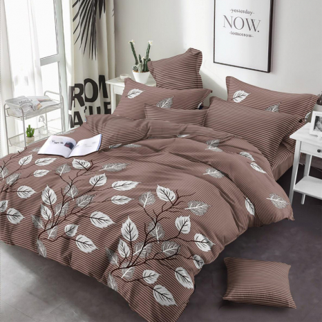 Тканина для постільної білизни Бязь "Gold" Lux GL1858brown (A+B) - (50м+50м)