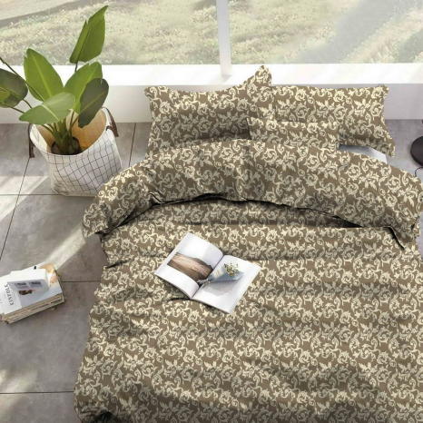 Тканина для постільної білизни Бязь "Gold" "Незвичайний абстрактний принт" GLL13164brown