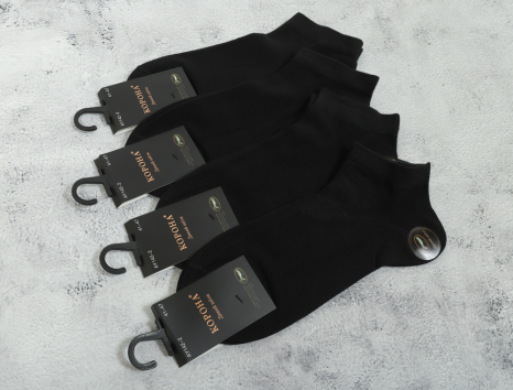 Чоловічі шкарпетки Корона короткі чорні дикий шовк (41-47) №AY142-2