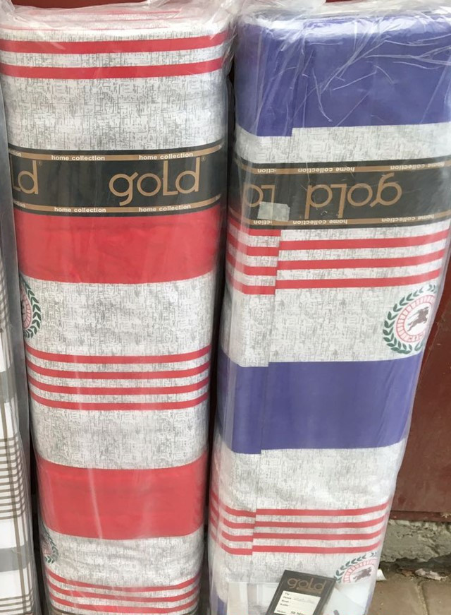 Тканина для постільної білизни Бязь "Gold" Lux "Чіткі лінії (синій)" GL2947