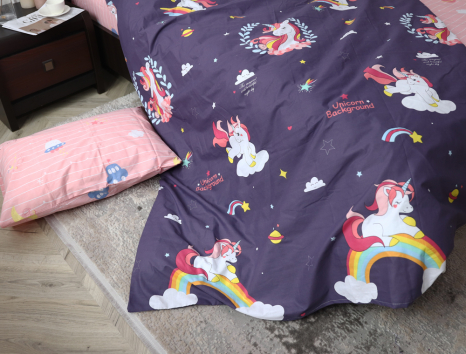 Полуторний набір постільної білизни 150*220 із Бязі "Gold" №164568AB Черешенка™