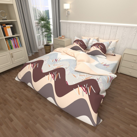 Ткань для постельного белья Бязь "Gold" Lux GL7649 (A+B) - (50м+50м)