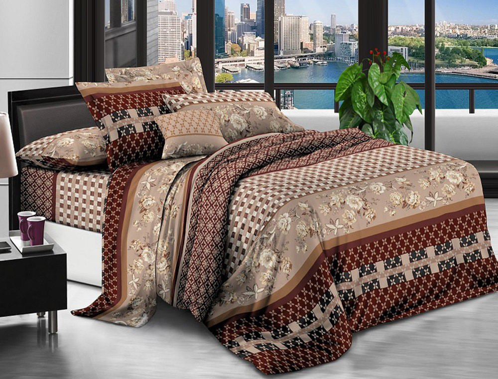 Полуторний набір постільної білизни 150*220 із полікотону №202105 Черешенька™