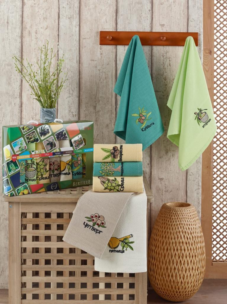 Набор кухонных полотенец Nilteks Bertille Zeytin 40*60 (7 шт)