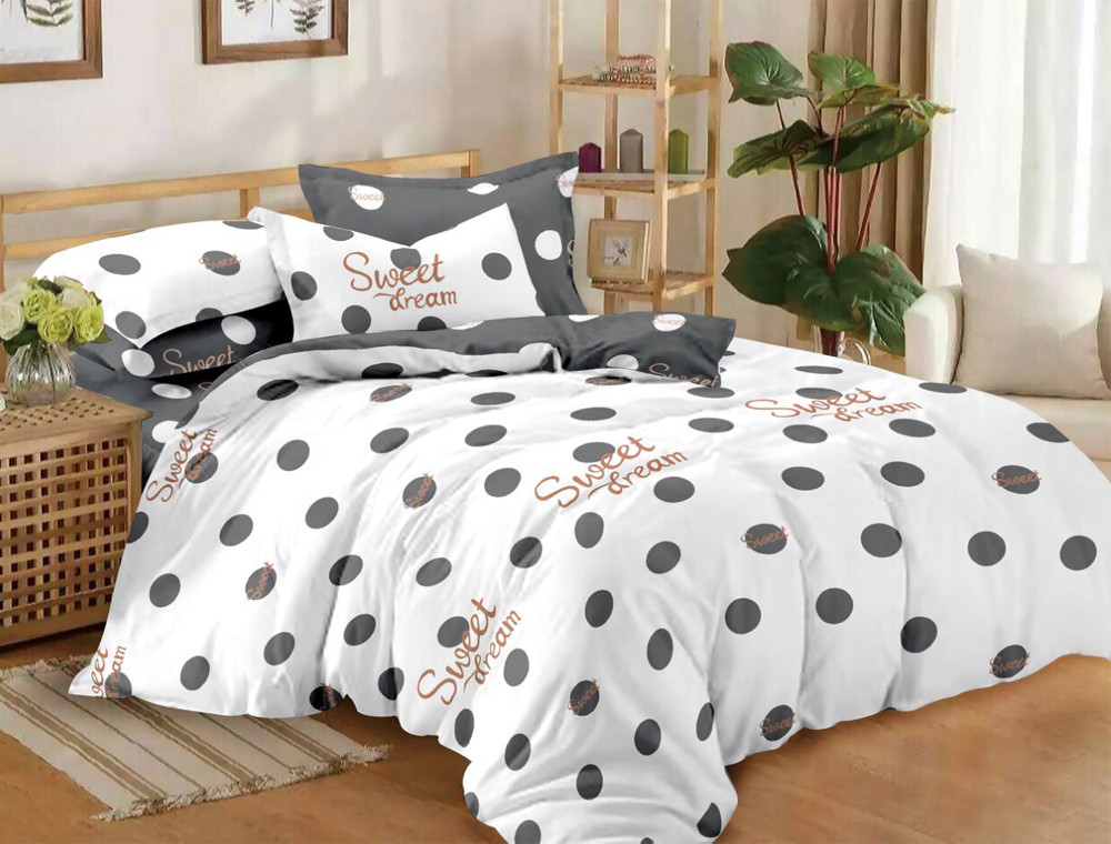 Семейный набор хлопкового постельного белья из Сатина №071AB Черешенка™