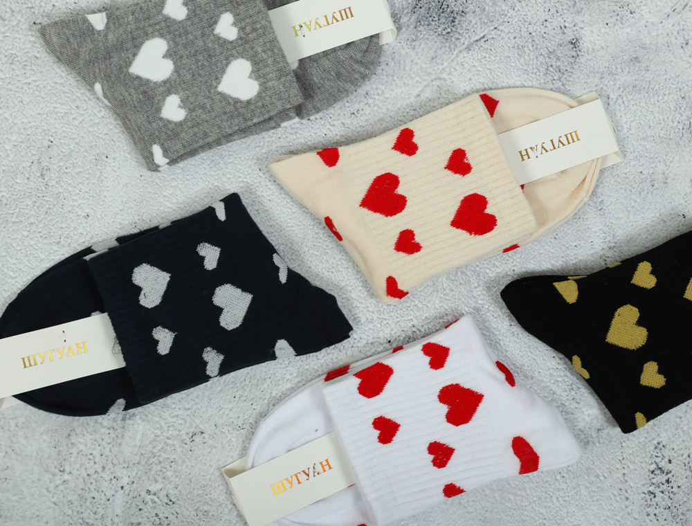 Женские носки Шугуан сердечки (37-40) №B2885-5