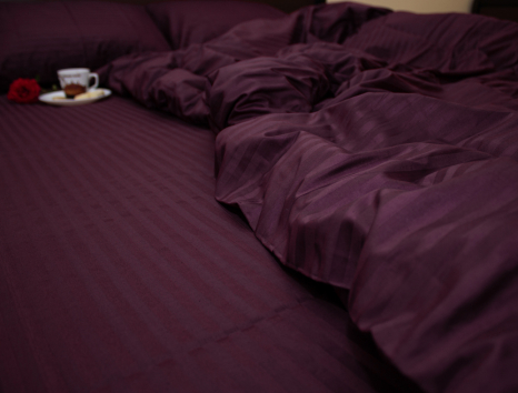 Сімейний набір постільної білизни зі Страйп Сатину №50355 Черешенка™