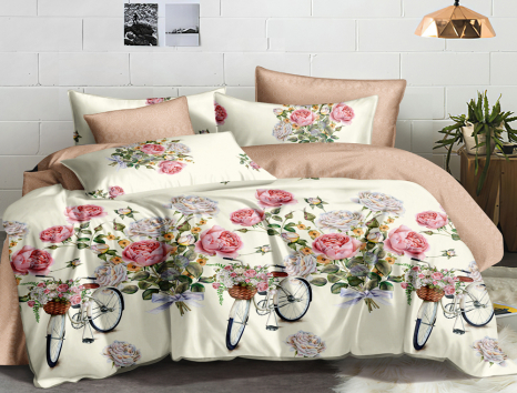 Евро макси набор постельного белья 200*220 из Сатина №1023AB Черешенка™