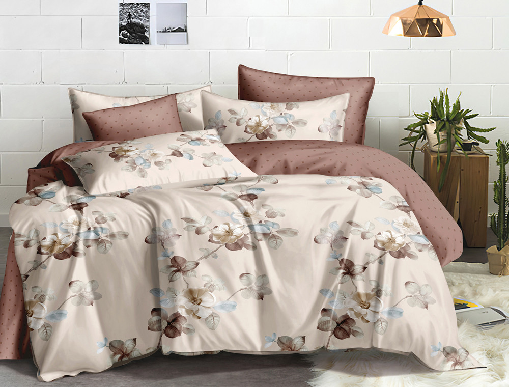 Евро макси набор постельного белья 200*220 из Сатина №119AB Черешенка™