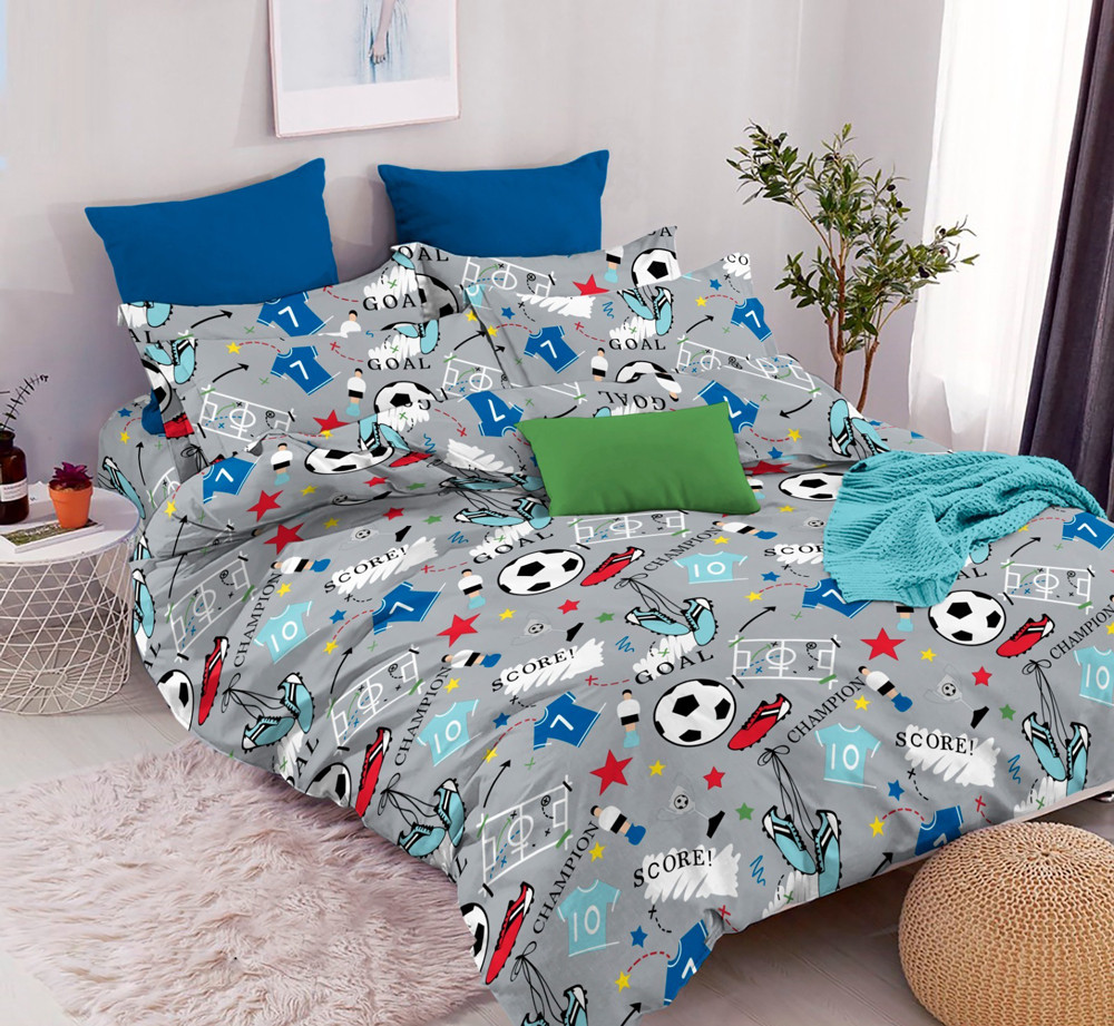 Ткань для постельного белья Бязь "Gold" Lux детская GLB1066grey (A+B) - (50м+50м)