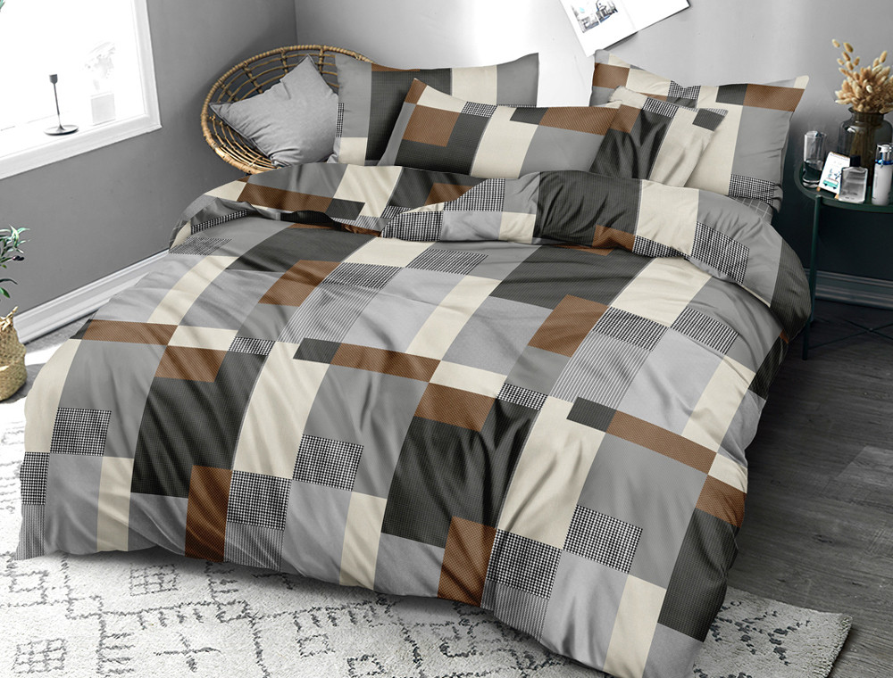 Євро-максі набір постільної білизни 200*220 із Бязі "Gold" з простирадлом на резинці №144740 Черешенка™