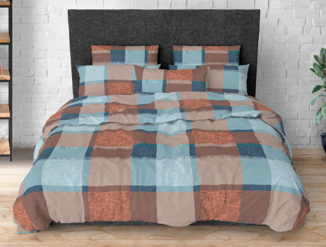 Двоспальний набір постільної білизни 180*220 із Бязі "Gold" з простирадлом на резинці №144919 Черешенка™