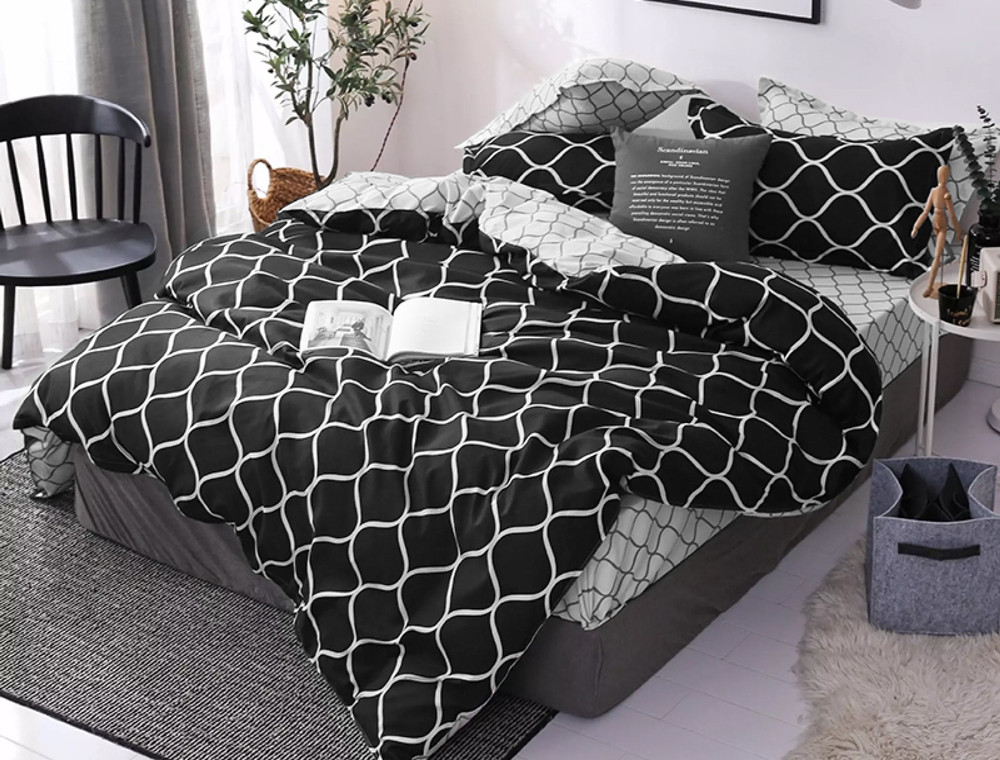 Семейный набор хлопкового постельного белья из Бязи "Gold" №15142AB Черешенка™