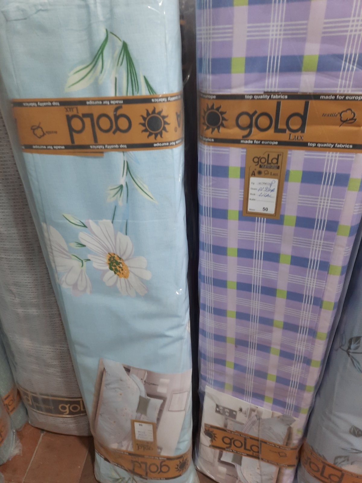 Тканина для постільної білизни Бязь "Gold" Lux GL1856blue (A+B) - (50м+50м)