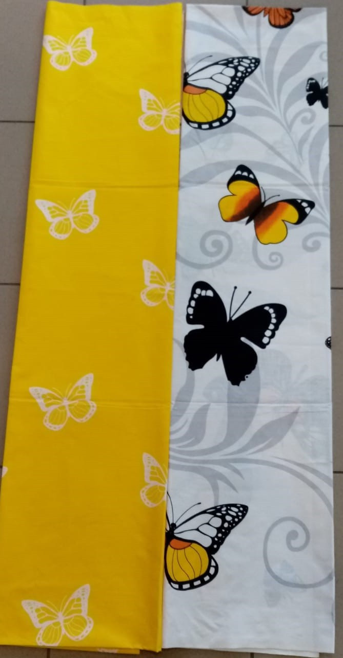 Тканина для постільної білизни Бязь "Gold" Lux "Кольорові метелики" GL1555 (A+B) - (50м+50м)