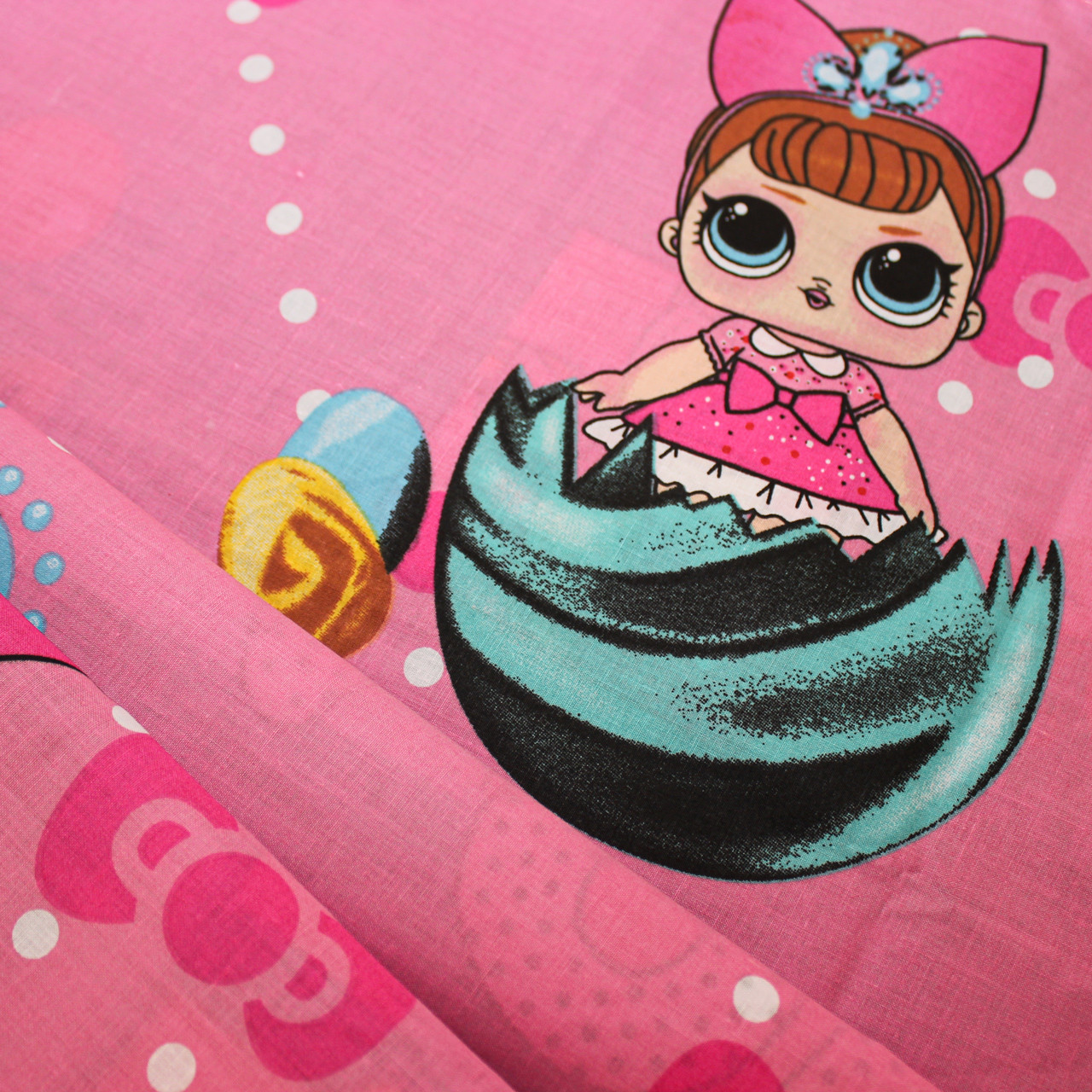 Ткань для постельного белья Бязь "Gold" Lux детская "LOL Сюрприз" GLB4439