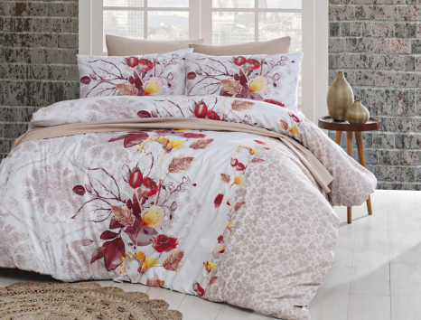 Евро макси набор постельного белья 200*220 из Ранфорса Rihanna Ekru First Choice™