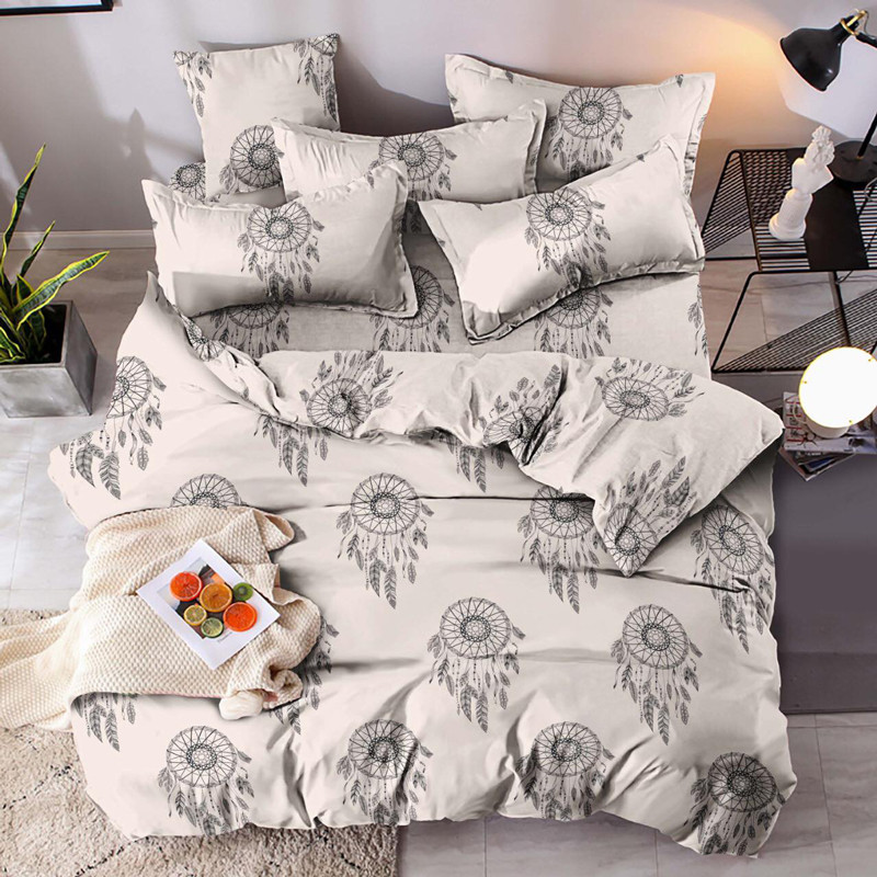 Ткань для постельного белья Бязь "Gold" Lux "Ловец снов (бежевий)" GL3929