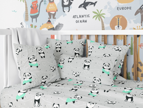 Ткань для постельного белья Бязь "Gold" Lux детская GLB4865turquise